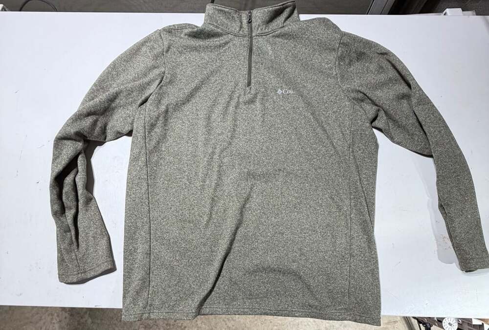 Columbia Sportswear Mens Heather Green Quarter Zip Fleece Pullover